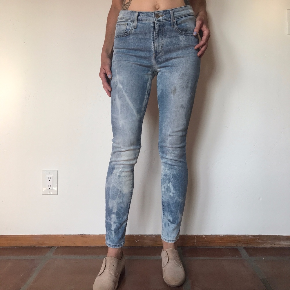 Hand Dyed Levi's 721 High Rise Skinny Jeans